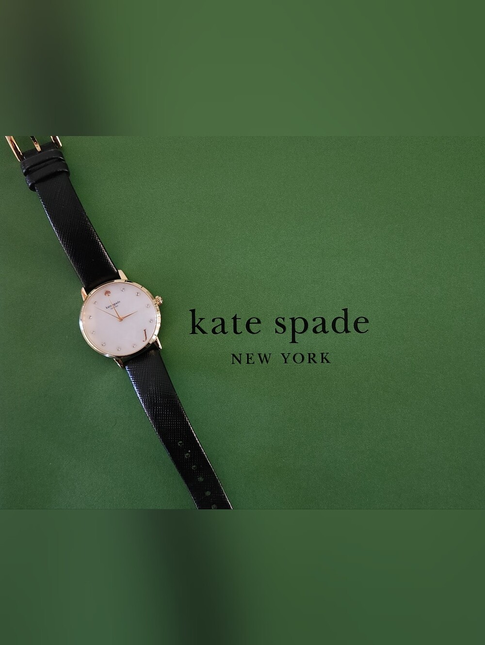 Kate Spade "J" Black & Gold Watch - Picture 5 of 5